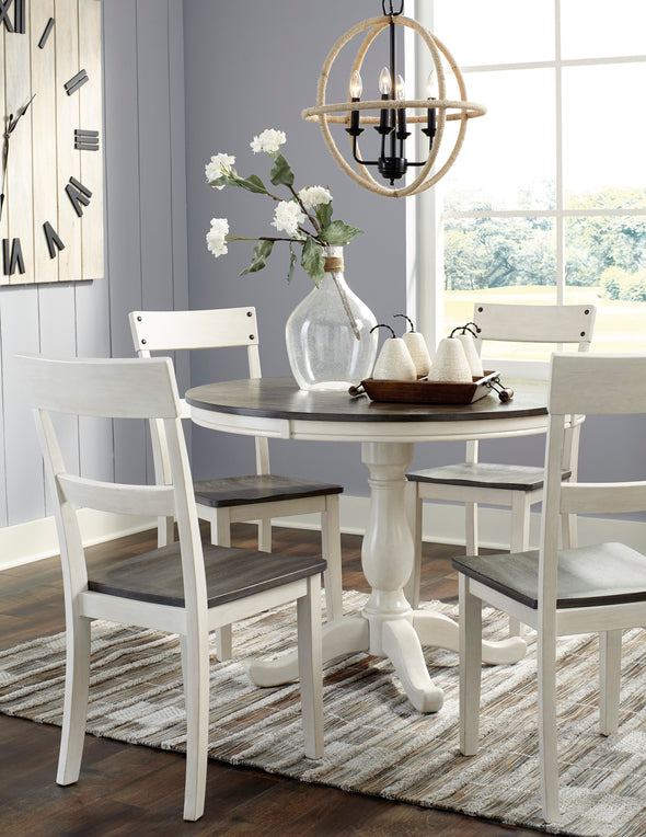 Nelling White/Brown 5-Piece Dining Room Set