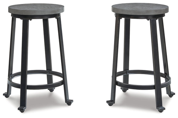 Challiman Antique Gray Counter Height Stool, Set of 2