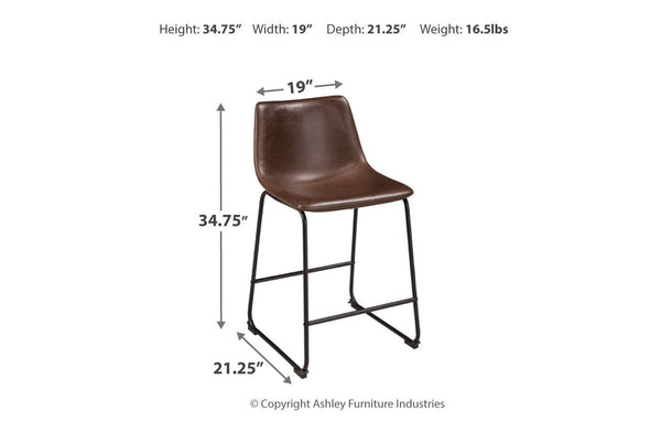 Centiar Brown Counter Height Barstool, Set of 2