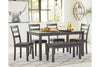 Bridson Gray Dining Table and Chairs with Bench, Set of 6 -  - Luna Furniture