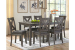 Caitbrook Gray Dining Table and Chairs, Set of 7 -  - Luna Furniture