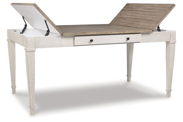 Skempton White/Light Brown Dining Table -  - Luna Furniture