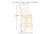 Pinnadel Light Brown Counter Height Barstool -  - Luna Furniture