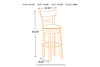 Pinnadel Light Brown Bar Height Barstool -  - Luna Furniture