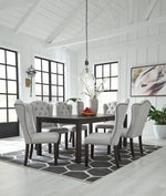 Jeanette Black-Linen Dining Room Set - Luna Furniture