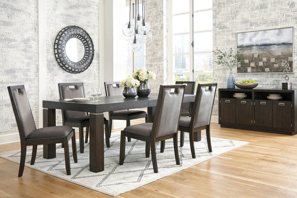 Hyndell Dark Brown Dining Room Set - Luna Furniture