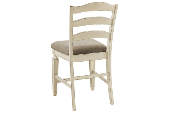 Realyn Chipped White Counter Height Chair, Set of 2