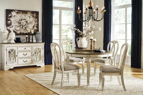 Realyn Chipped White Oval Dining Room Set - Luna Furniture