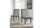 Foyland Light Gray/Black Dining Chair, Set of 2