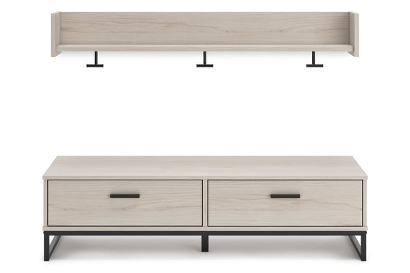 Socalle Natural Bench with Coat Rack