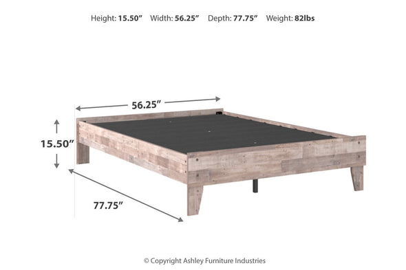 Neilsville Whitewash Full Platform Bed -  - Luna Furniture