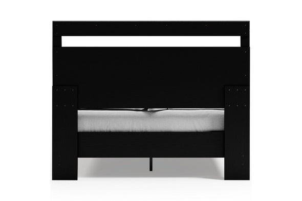 Finch Black/Brown Queen Panel Platform Bed