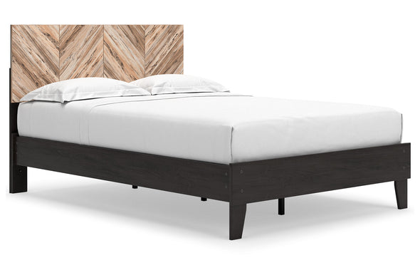 Piperton Two-tone Brown/Black Full Panel Platform Bed