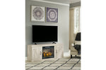 Bellaby Whitewash TV Stand with Electric Fireplace