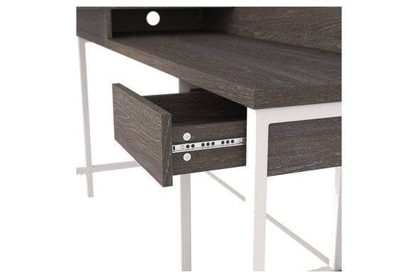 Dorrinson Two-tone Home Office L-Desk with Storage -  - Luna Furniture