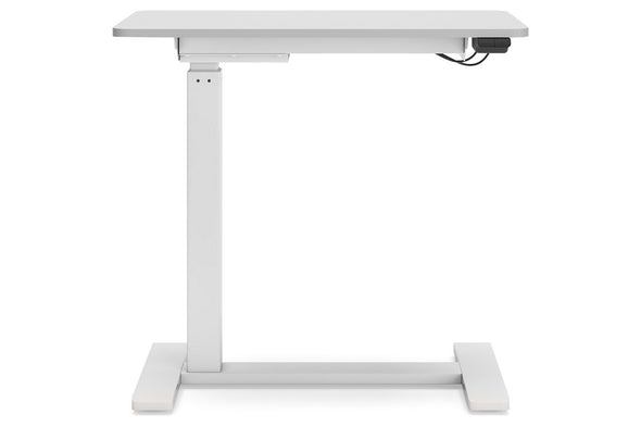Lynxtyn Taupe/White Adjustable Height Home Office Side Desk