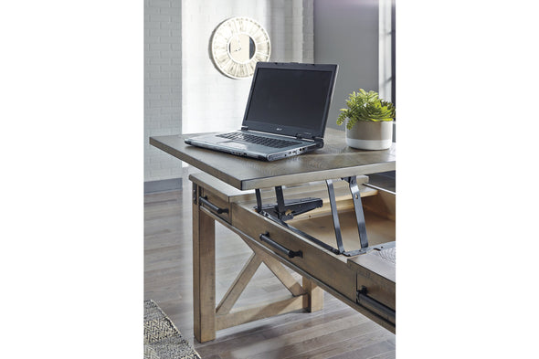 Aldwin Gray Home Office Lift Top Desk -  - Luna Furniture