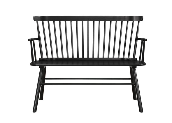 Jerimiah Spindleback Black Bench - Luna Furniture