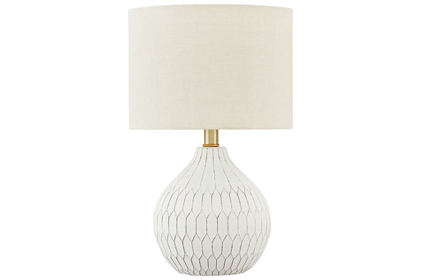 Wardmont White Table Lamp -  - Luna Furniture
