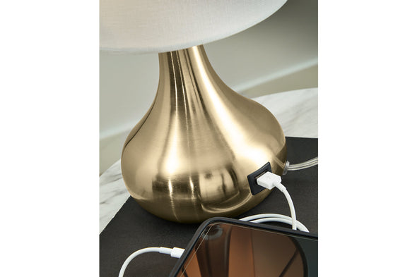 Camdale Brass Finish Table Lamp -  - Luna Furniture