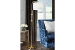Baronvale Brass Finish Floor Lamp - Ashley - Luna Furniture