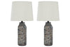 Mahima Black/White Table Lamp, Set of 2 -  - Luna Furniture