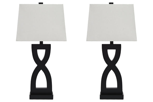 Amasai Black Table Lamp, Set of 2 -  - Luna Furniture