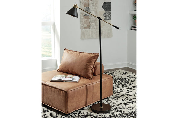Garville Black/Gold Finish Floor Lamp -  - Luna Furniture
