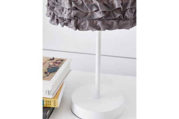 Mirette Gray/White Table Lamp -  - Luna Furniture