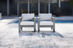 Amora Charcoal Gray Outdoor Lounge Chair with Cushion, Set of 2