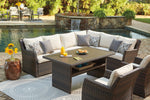 Easy Isle Dark Brown/Beige 3-Piece Sofa Sectional/Chair with Cushion -  - Luna Furniture