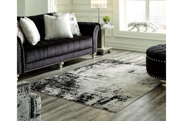 Zekeman Black/Cream/Gray Medium Rug -  - Luna Furniture