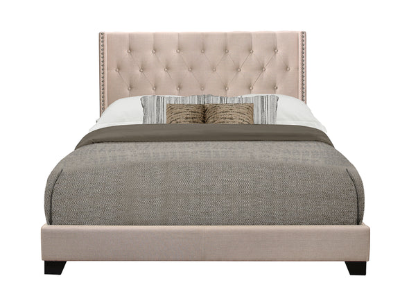 Barzini Beige King Upholstered Bed - Luna Furniture