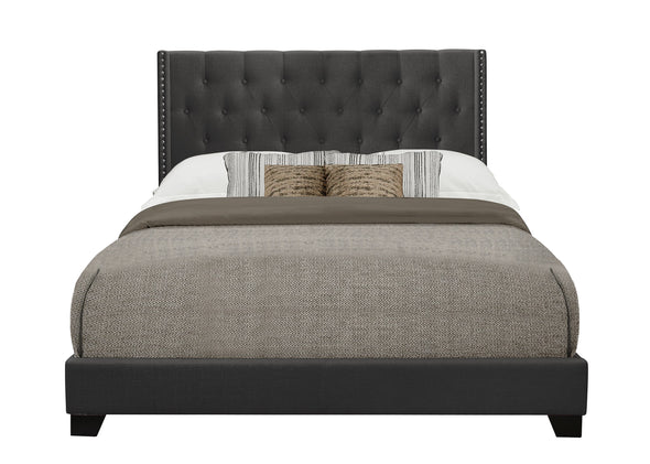Barzini Dark Gray King Upholstered Bed - Luna Furniture