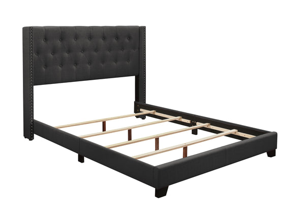 Barzini Dark Gray King Upholstered Bed - Luna Furniture