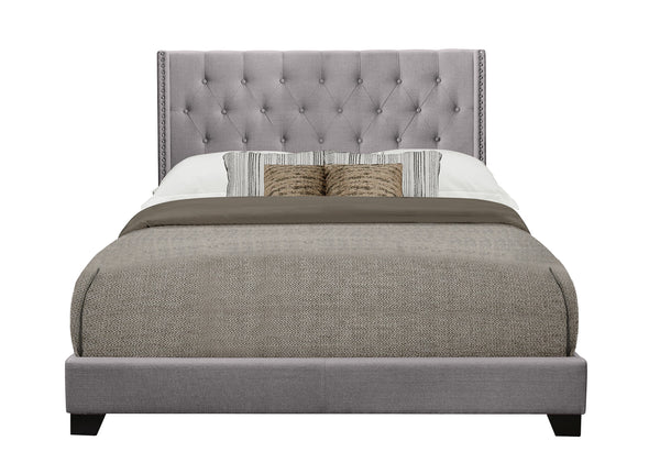 Barzini Gray King Upholstered Bed - Luna Furniture