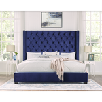 Melody Blue Velvet Queen Upholstered Bed