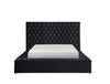 Prague Black Velvet Queen Upholstered Storage Platform Bed