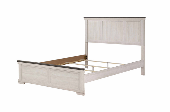 Leighton Cream/Brown Full Panel Bed