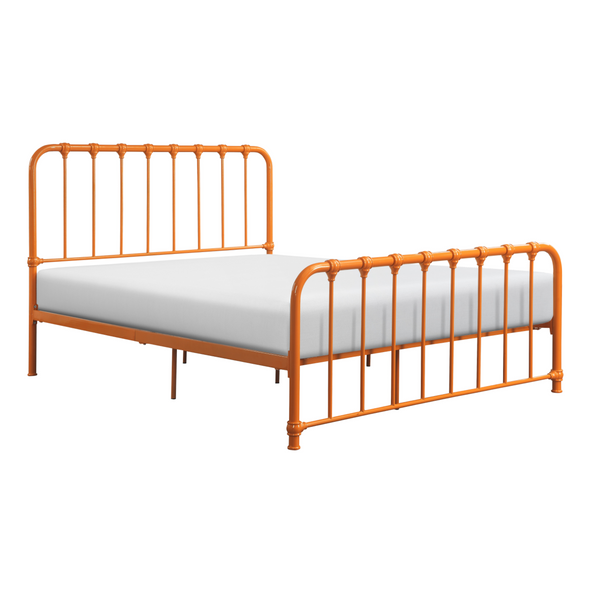 Bethany Orange Full Metal Platform Bed - Luna Furniture
