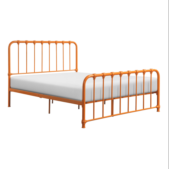 Bethany Orange Queen Metal Platform Bed - Luna Furniture