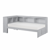 Orion Gray Twin Bookcase Corner Bed