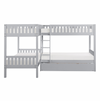 Orion Gray Twin Corner Bunk Bed with Twin Trundle