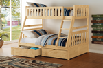 Bartly Pine Twin/Full Bunk Bed with Storage Boxes