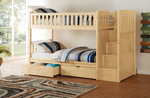 Bartly Pine Twin/Twin Step Bunk Bed with Storage Boxes