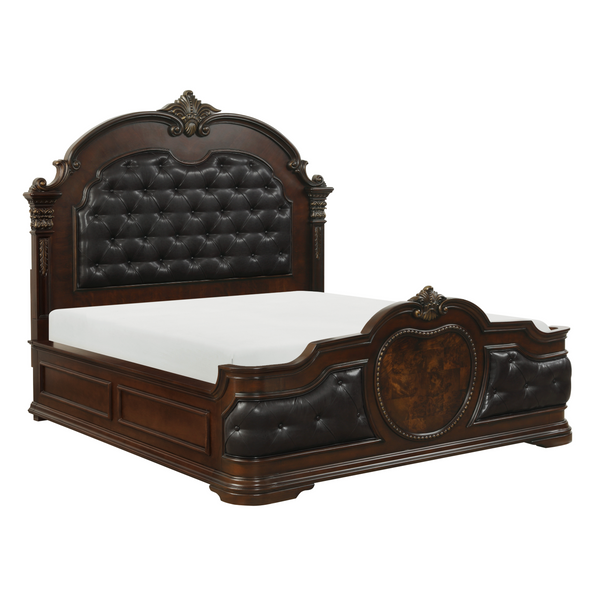 Antoinetta Cherry Queen Panel Bed -  - Luna Furniture