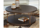 Brazburn Dark Brown/Gold Finish Coffee Table -  - Luna Furniture