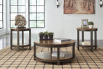 Roybeck Light Brown/Bronze Table, Set of 3 -  - Luna Furniture