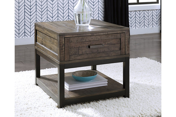 Johurst Grayish Brown End Table -  - Luna Furniture