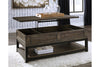 Johurst Grayish Brown Coffee Table with Lift Top -  - Luna Furniture